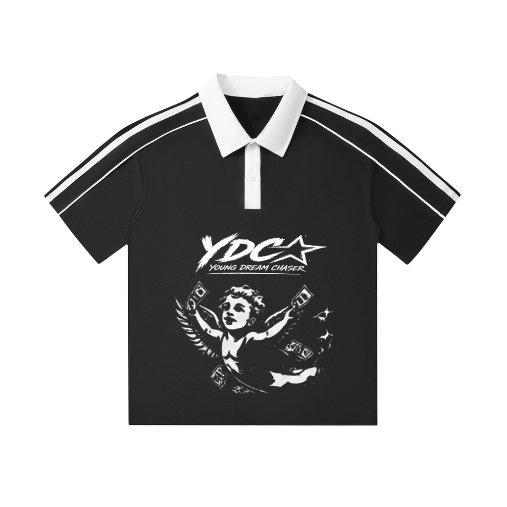 Contrast Collar Short-Sleeve Polo Shirt