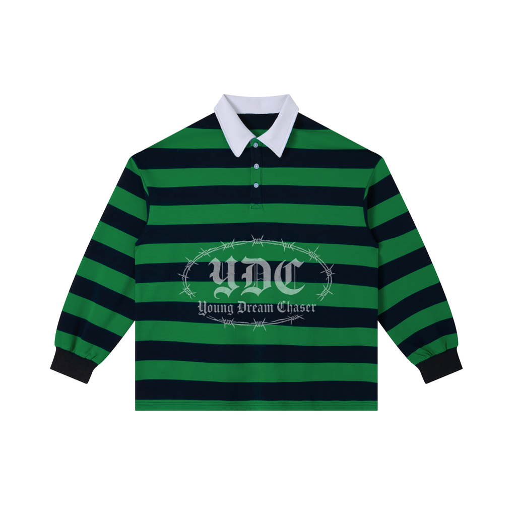 Color Block Stripe Polo Shirt