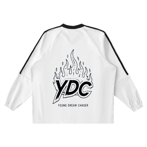 Color-Block V-Neck Long-Sleeve T-Shirt