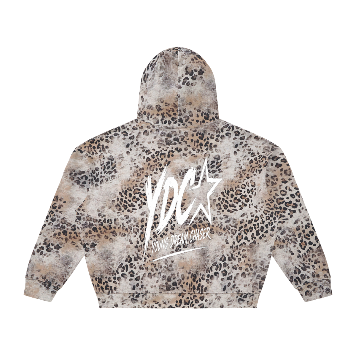 Unisex Vintage Wash Leopard Full Zip Hoodie