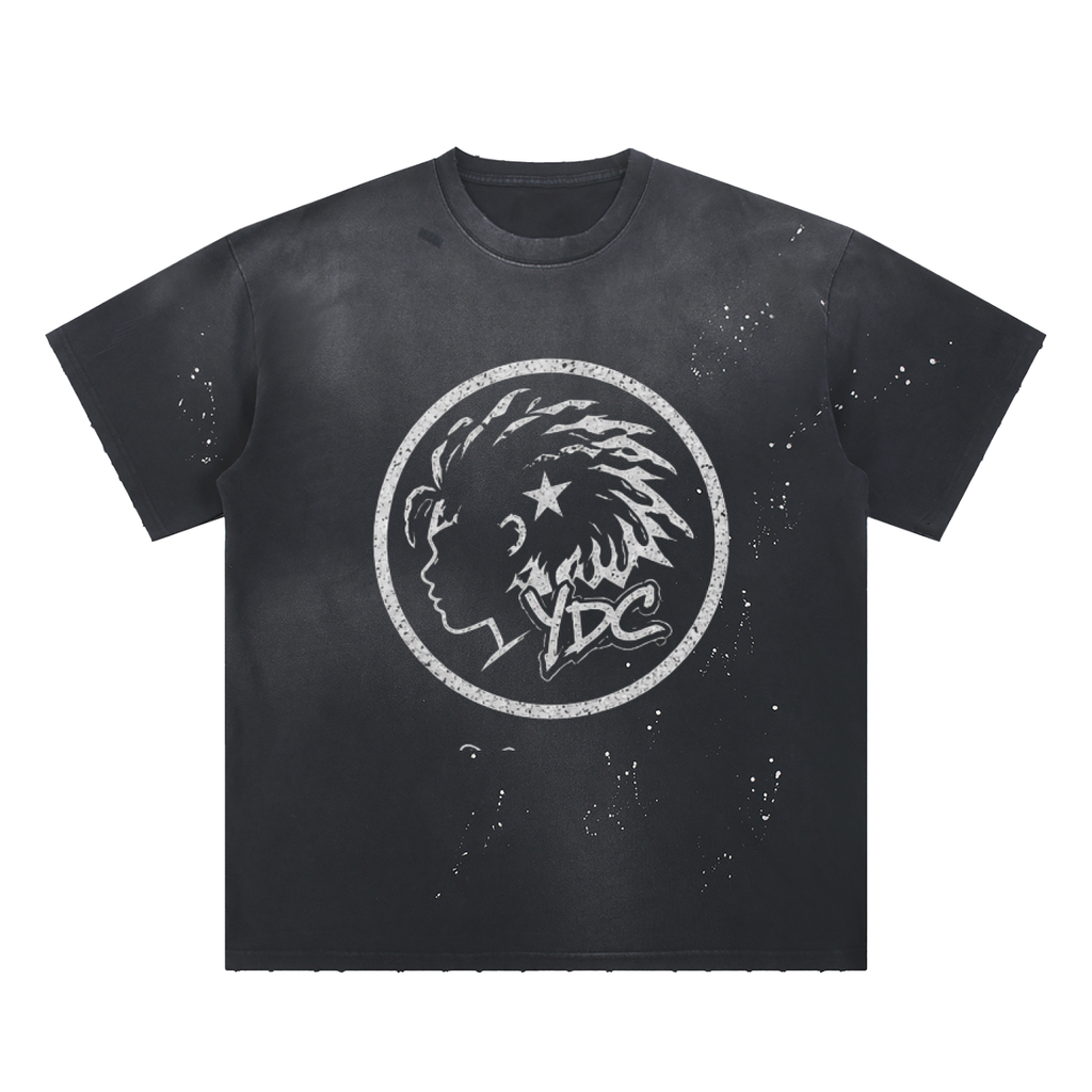 Hand-Frayed Sunfade Paint Splatter T-Shirt