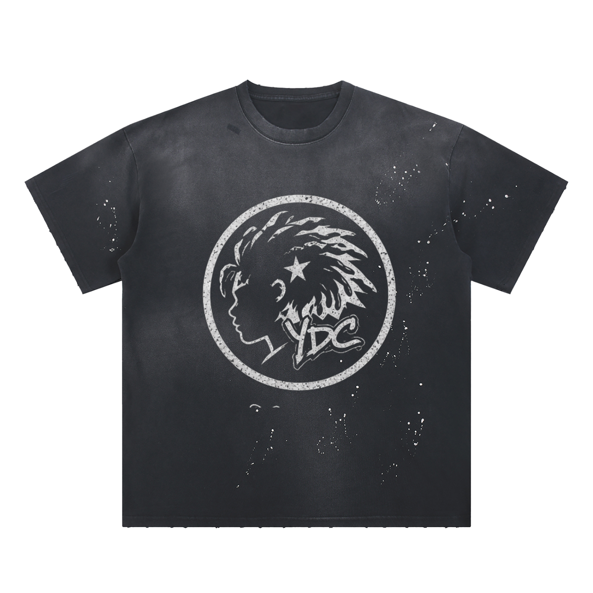 Hand-Frayed Sunfade Paint Splatter T-Shirt